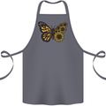 A Sunflower Butterfly Cotton Apron 100% Organic Steel