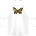 A Sunflower Butterfly Cotton Apron 100% Organic White