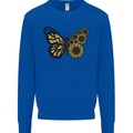A Sunflower Butterfly Kids Sweatshirt Jumper Royal Blue