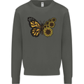 A Sunflower Butterfly Kids Sweatshirt Jumper Storm Grey