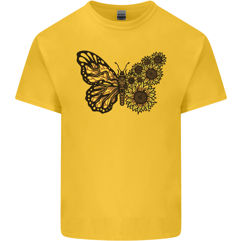 A Sunflower Butterfly Kids T-Shirt Childrens Yellow