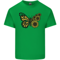 A Sunflower Butterfly Mens Cotton T-Shirt Tee Top Irish Green