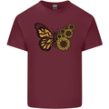 A Sunflower Butterfly Mens Cotton T-Shirt Tee Top Maroon