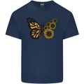 A Sunflower Butterfly Mens Cotton T-Shirt Tee Top Navy Blue