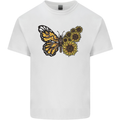 A Sunflower Butterfly Mens Cotton T-Shirt Tee Top White