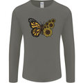 A Sunflower Butterfly Mens Long Sleeve T-Shirt Charcoal