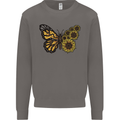 A Sunflower Butterfly Mens Sweatshirt Jumper Charcoal