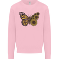 A Sunflower Butterfly Mens Sweatshirt Jumper Light Pink