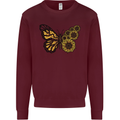 A Sunflower Butterfly Mens Sweatshirt Jumper Maroon