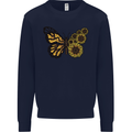 A Sunflower Butterfly Mens Sweatshirt Jumper Navy Blue