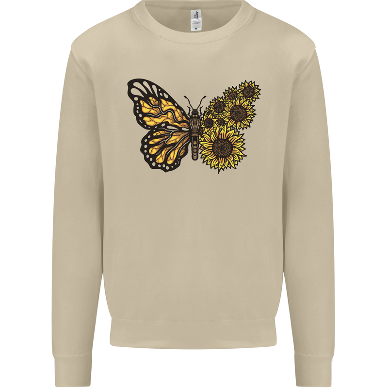 A Sunflower Butterfly Mens Sweatshirt Jumper Sand