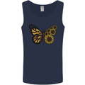 A Sunflower Butterfly Mens Vest Tank Top Navy Blue