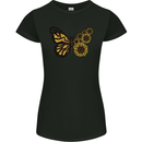 A Sunflower Butterfly Womens Petite Cut T-Shirt Black