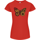 A Sunflower Butterfly Womens Petite Cut T-Shirt Red
