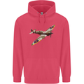 A Supermarine Spitfire Fying Solo Childrens Kids Hoodie Heliconia