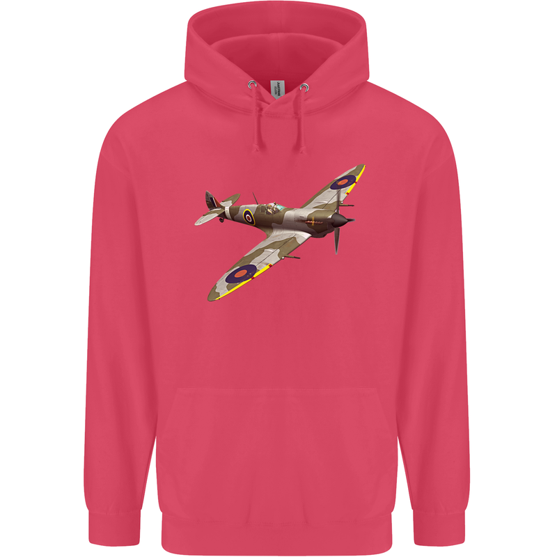A Supermarine Spitfire Fying Solo Childrens Kids Hoodie Heliconia