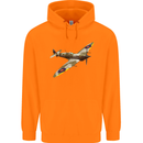 A Supermarine Spitfire Fying Solo Childrens Kids Hoodie Orange
