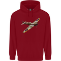 A Supermarine Spitfire Fying Solo Childrens Kids Hoodie Red