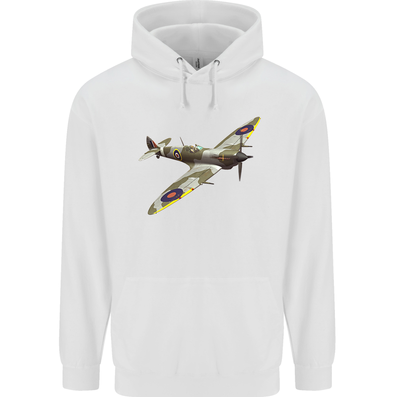A Supermarine Spitfire Fying Solo Childrens Kids Hoodie White