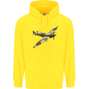 A Supermarine Spitfire Fying Solo Childrens Kids Hoodie Yellow