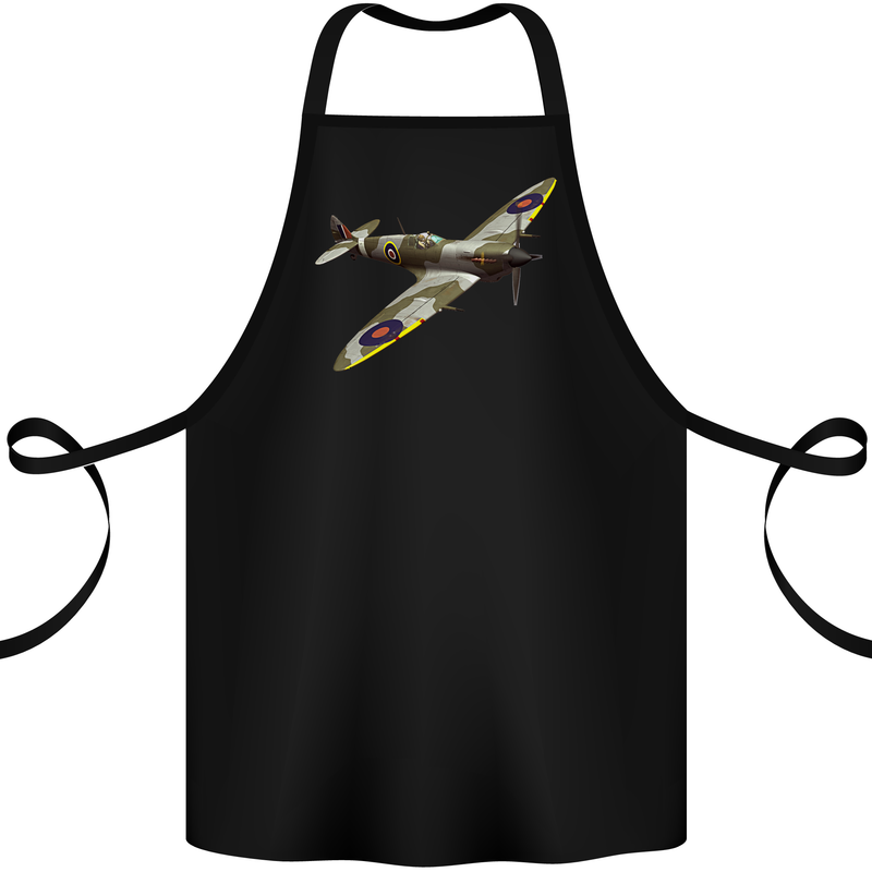 A Supermarine Spitfire Fying Solo Cotton Apron 100% Organic Black
