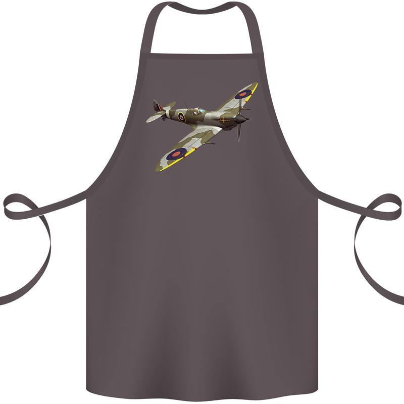 A Supermarine Spitfire Fying Solo Cotton Apron 100% Organic Dark Grey
