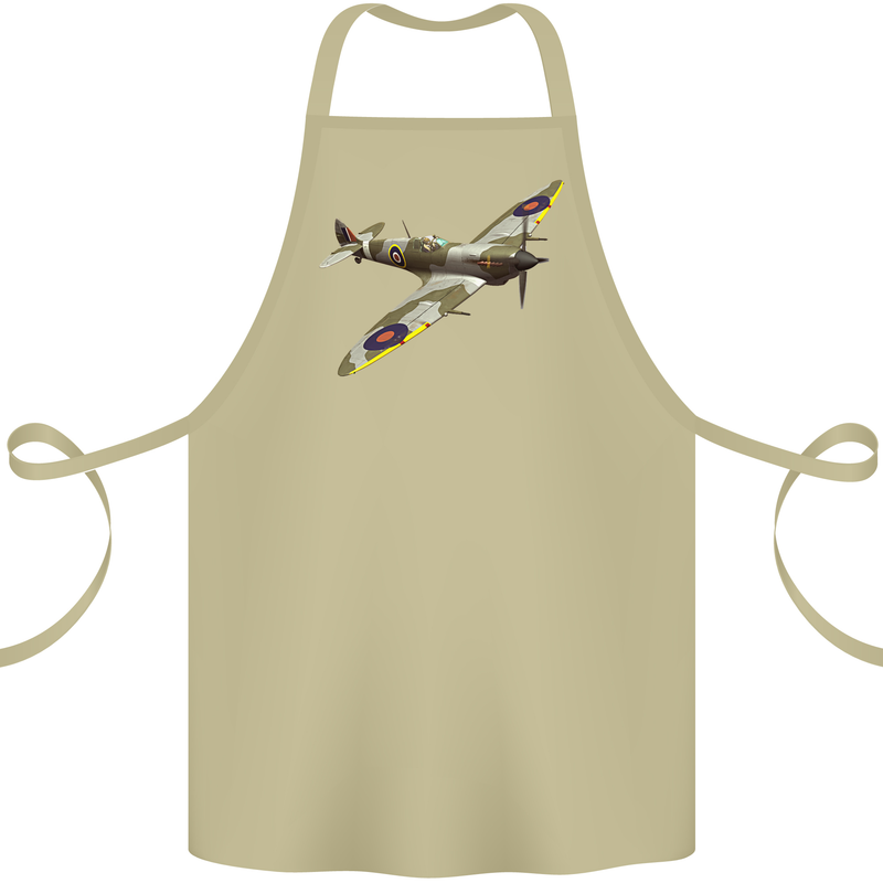 A Supermarine Spitfire Fying Solo Cotton Apron 100% Organic Khaki