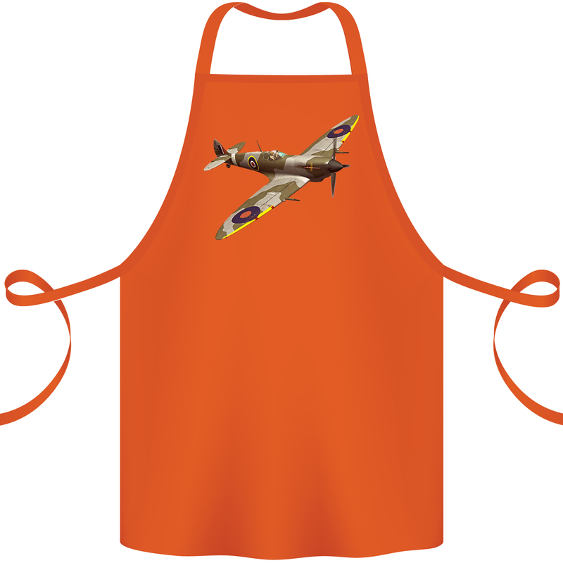 A Supermarine Spitfire Fying Solo Cotton Apron 100% Organic Orange
