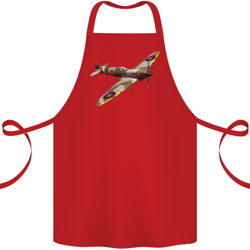 A Supermarine Spitfire Fying Solo Cotton Apron 100% Organic Red