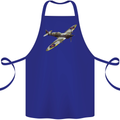 A Supermarine Spitfire Fying Solo Cotton Apron 100% Organic Royal Blue