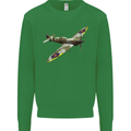 A Supermarine Spitfire Fying Solo Kids Sweatshirt Jumper Irish Green