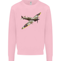 A Supermarine Spitfire Fying Solo Kids Sweatshirt Jumper Light Pink