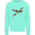 A Supermarine Spitfire Fying Solo Kids Sweatshirt Jumper Peppermint