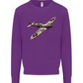 A Supermarine Spitfire Fying Solo Kids Sweatshirt Jumper Purple