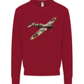 A Supermarine Spitfire Fying Solo Kids Sweatshirt Jumper Red