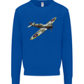 A Supermarine Spitfire Fying Solo Kids Sweatshirt Jumper Royal Blue