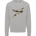 A Supermarine Spitfire Fying Solo Kids Sweatshirt Jumper Sports Grey