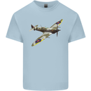 A Supermarine Spitfire Fying Solo Mens Cotton T-Shirt Tee Top Light Blue