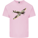 A Supermarine Spitfire Fying Solo Mens Cotton T-Shirt Tee Top Light Pink