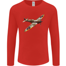 A Supermarine Spitfire Fying Solo Mens Long Sleeve T-Shirt Red