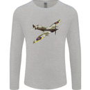 A Supermarine Spitfire Fying Solo Mens Long Sleeve T-Shirt Sports Grey