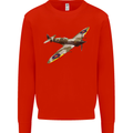 A Supermarine Spitfire Fying Solo Mens Sweatshirt Jumper Bright Red