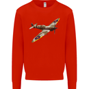 A Supermarine Spitfire Fying Solo Mens Sweatshirt Jumper Bright Red