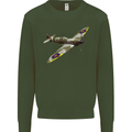 A Supermarine Spitfire Fying Solo Mens Sweatshirt Jumper Forest Green
