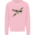 A Supermarine Spitfire Fying Solo Mens Sweatshirt Jumper Light Pink