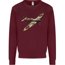 A Supermarine Spitfire Fying Solo Mens Sweatshirt Jumper Maroon