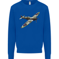 A Supermarine Spitfire Fying Solo Mens Sweatshirt Jumper Royal Blue