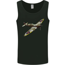 A Supermarine Spitfire Fying Solo Mens Vest Tank Top Black