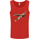 A Supermarine Spitfire Fying Solo Mens Vest Tank Top Red