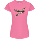 A Supermarine Spitfire Fying Solo Womens Petite Cut T-Shirt Azalea